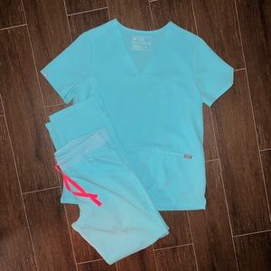 FIGS - Neon Blue Kade Cargo Pants - Medium/Tall